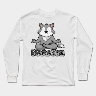 namaste wolf yoga Long Sleeve T-Shirt